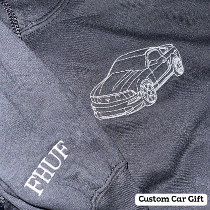 CHEST Custom Car Crewneck & Hoodie – Personalized Car Portraits for Couples