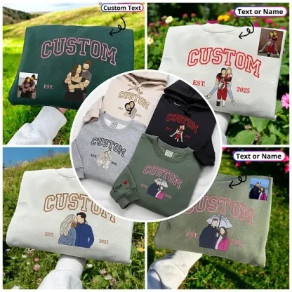 Custom Personalized Embroidered Portrait from Photo Hoodie