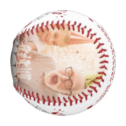 Personalized Modern World's Greatest Grandpa Photo Baseball Emblem Design Father's Day Baseball Gifts