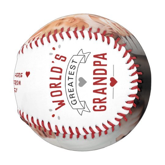 Personalized Modern World's Greatest Grandpa Photo Baseball Emblem Design Father's Day Baseball Gifts