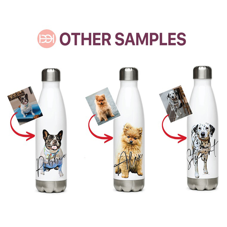 Custom Pet Portrait Water Bottle