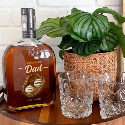 Custom "We Caught The Best" Sports Whiskey Bottle, A Father's Day Gift For Dad