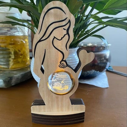 Customized Baby B-Ultrasound Photo 3d Crystal Ball Light Photo Frame Sign, Expecting Mom Gift For Pregnant Friend