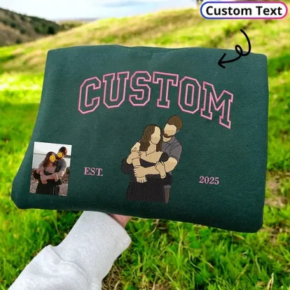 Custom Personalized Embroidered Portrait from Photo Hoodie