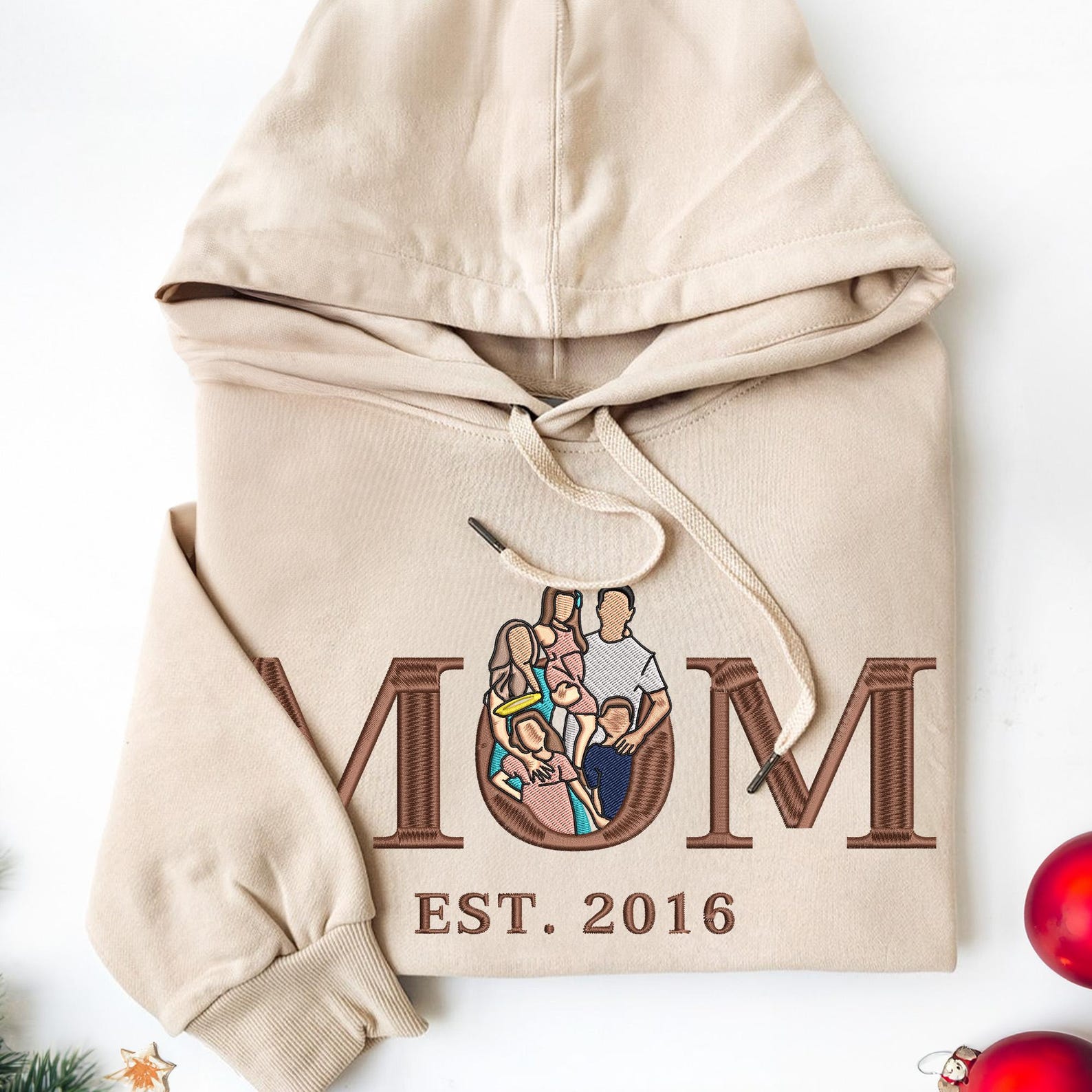 Customised Mom/Mum Embroidered Sweatshirt Personalised Mama Portrait Mother's Day