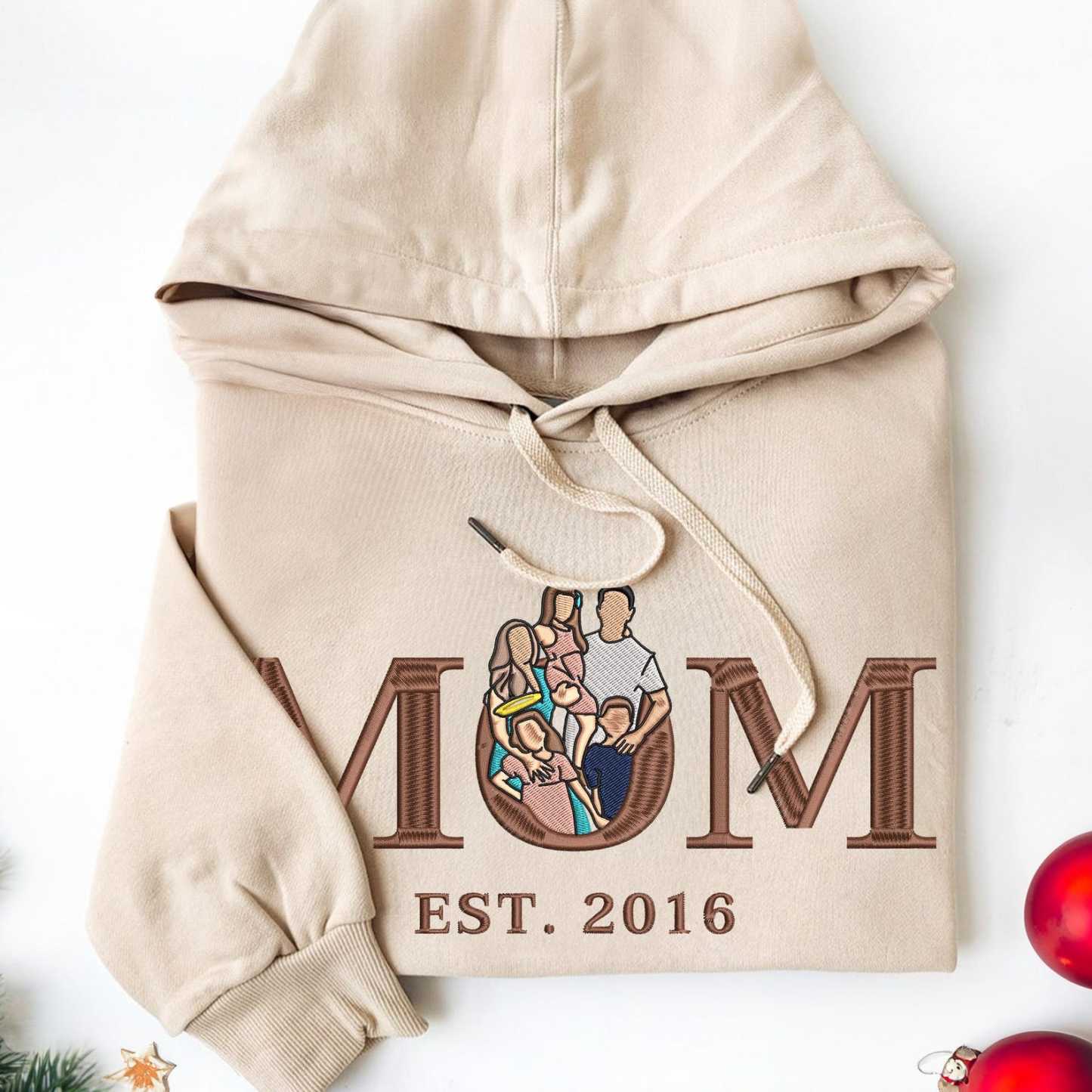 Customised Mom/Mum Embroidered Sweatshirt Personalised Mama Portrait Mother's Day