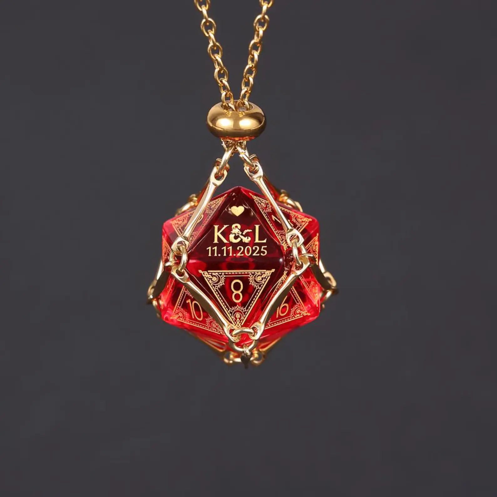 Custom Anniversary D20 Dice, Personalized Gift