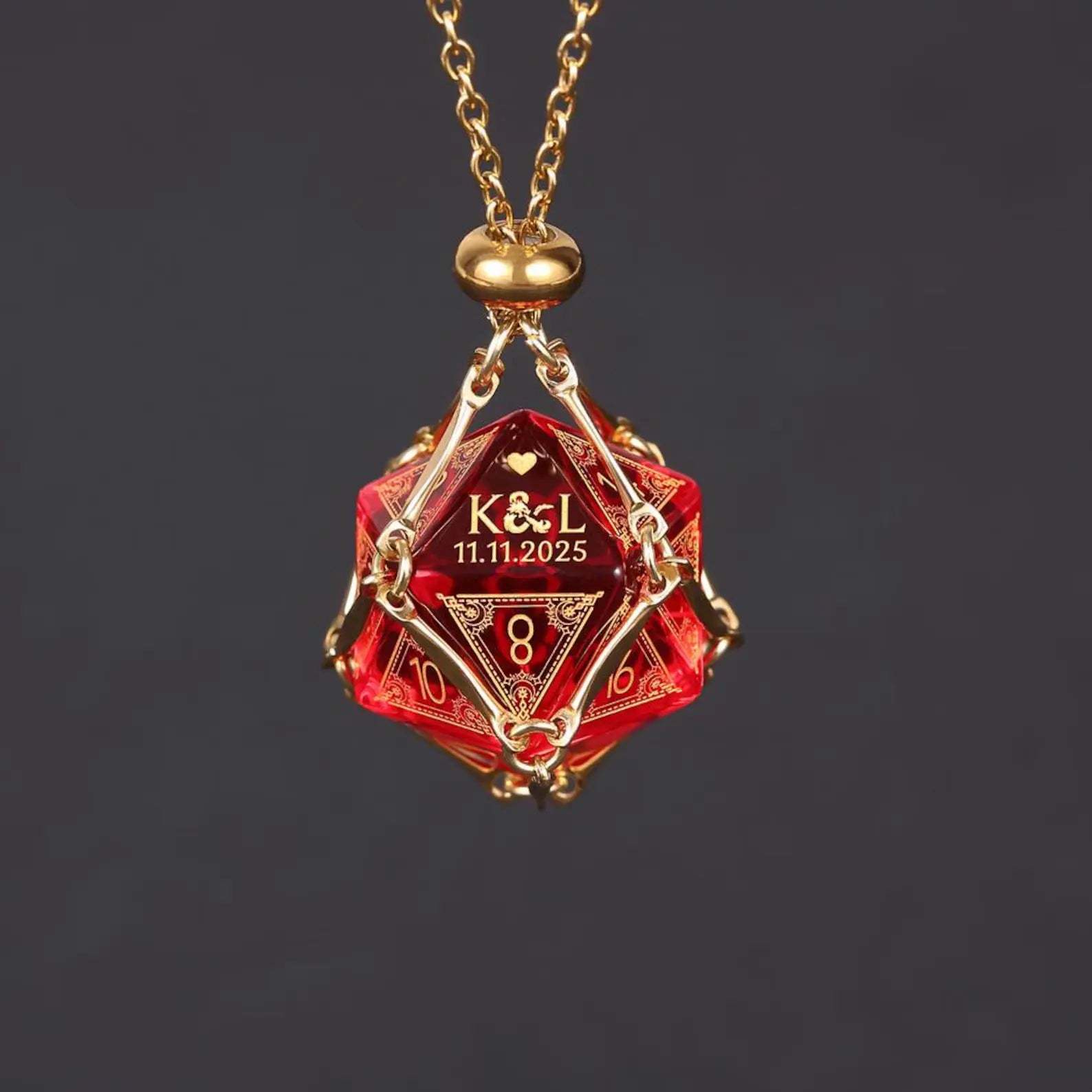 Custom Anniversary D20 Dice, Personalized Gift