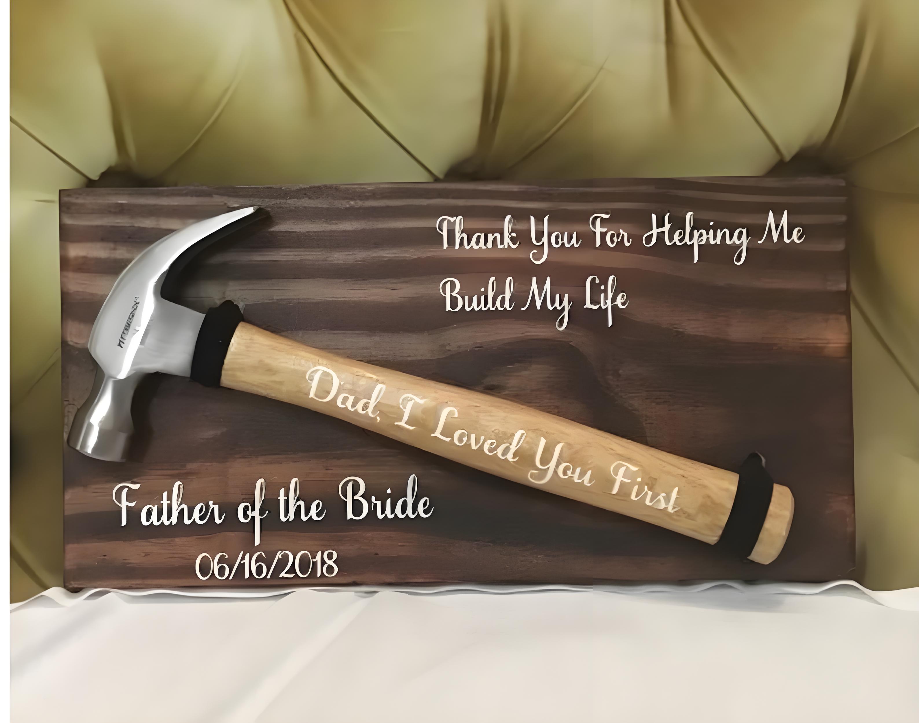 Dad Thanks For Helping Me Build My Life Wall Decor Sign And Hammer-Father's Day Gift