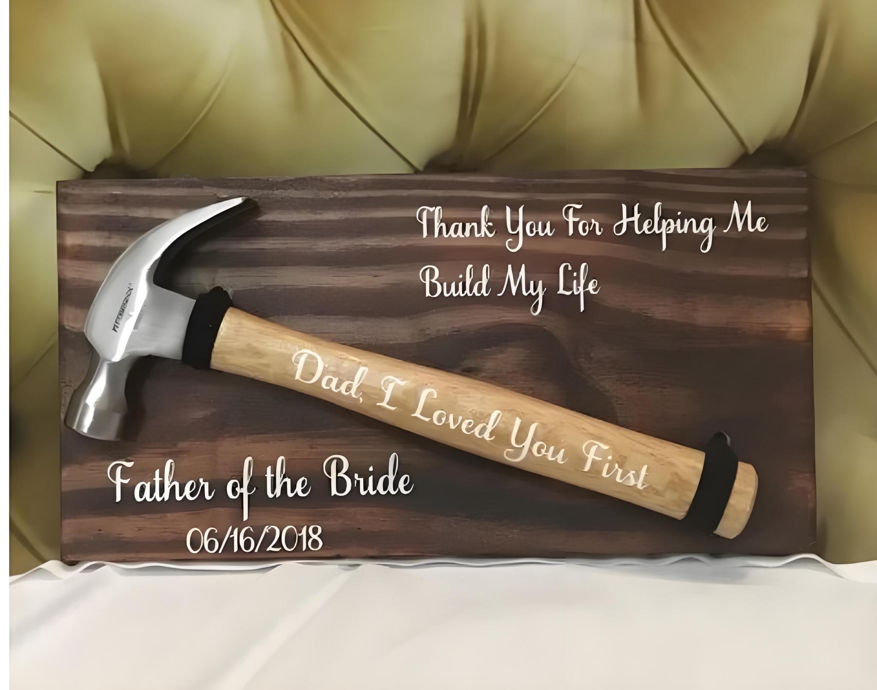 Dad Thanks For Helping Me Build My Life Wall Decor Sign And Hammer-Father's Day Gift
