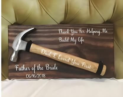 Dad Thanks For Helping Me Build My Life Wall Decor Sign And Hammer-Father's Day Gift