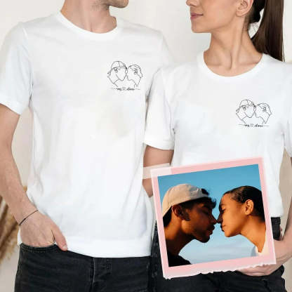 Custom Embroidered Sweatshirt Portrait Couple Family Gift (2 for Couples Free Shipping)