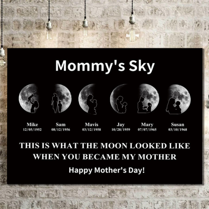 Custom Moon Phase Art Frame Customized Moon Phase with People Silhouette Frame