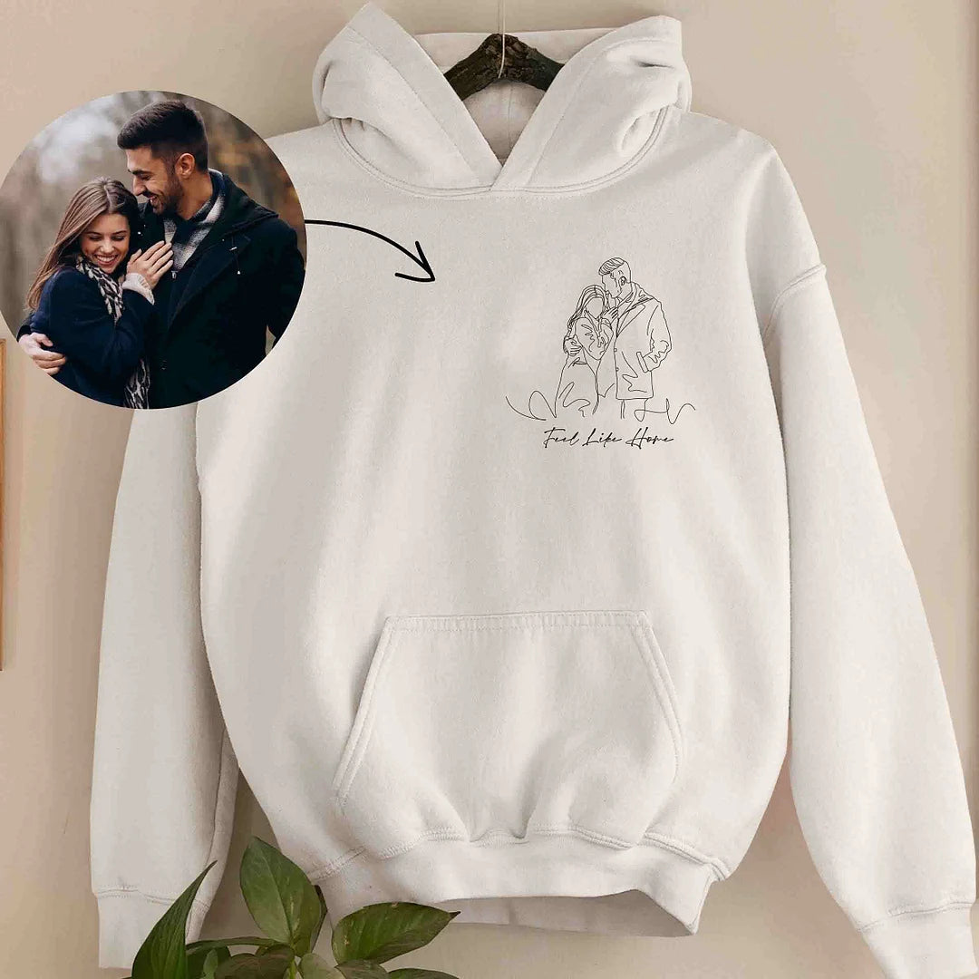 Custom Embroidered Sweatshirt Portrait Couple Family Gift (2 for Couples Free Shipping)