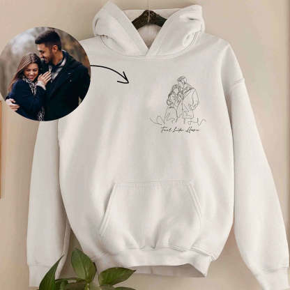 Custom Embroidered Sweatshirt Portrait Couple Family Gift (2 for Couples Free Shipping)