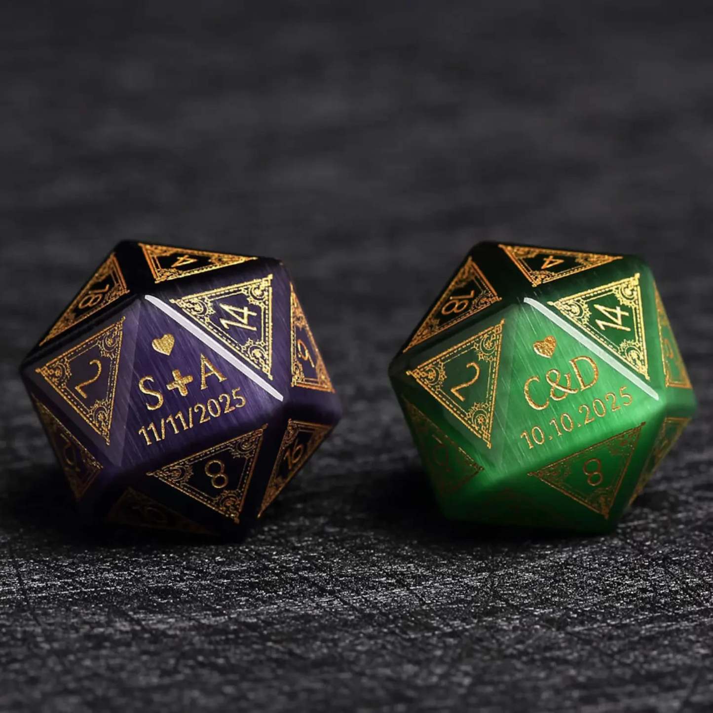 Custom Anniversary D20 Dice, Personalized Gift