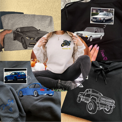 Custom Car Embroidered Shirt – Perfect Gift for Car Lovers and Couples!!!
