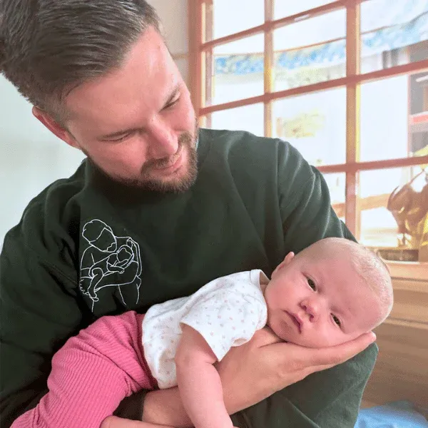 Custom Outline Embroidered Sweatshirt – Upload Your Special Moment Design, the Perfect Gift for Mom, Dad, Couples, and Family!