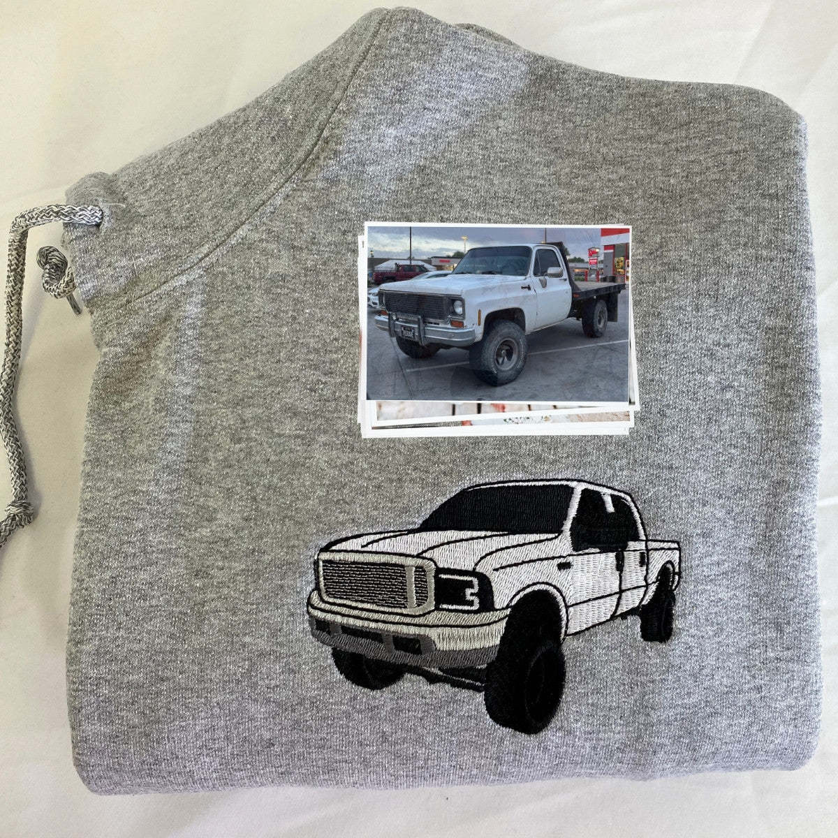 Custom Embroidered Car Outline Sweatshirt From Your Photo, Embroidered Car Hoodie, Custom Car Sweater