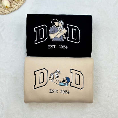 🔥Hot Sale🔥Custom DAD Embroidered Photo Sweatshirt - Gift to Father