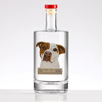 Personalized Hand Painted Pet Portrait Whiskey Bottles