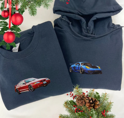 Customized Car Heat Transfer Sweatshirt,Car Lover Gifts