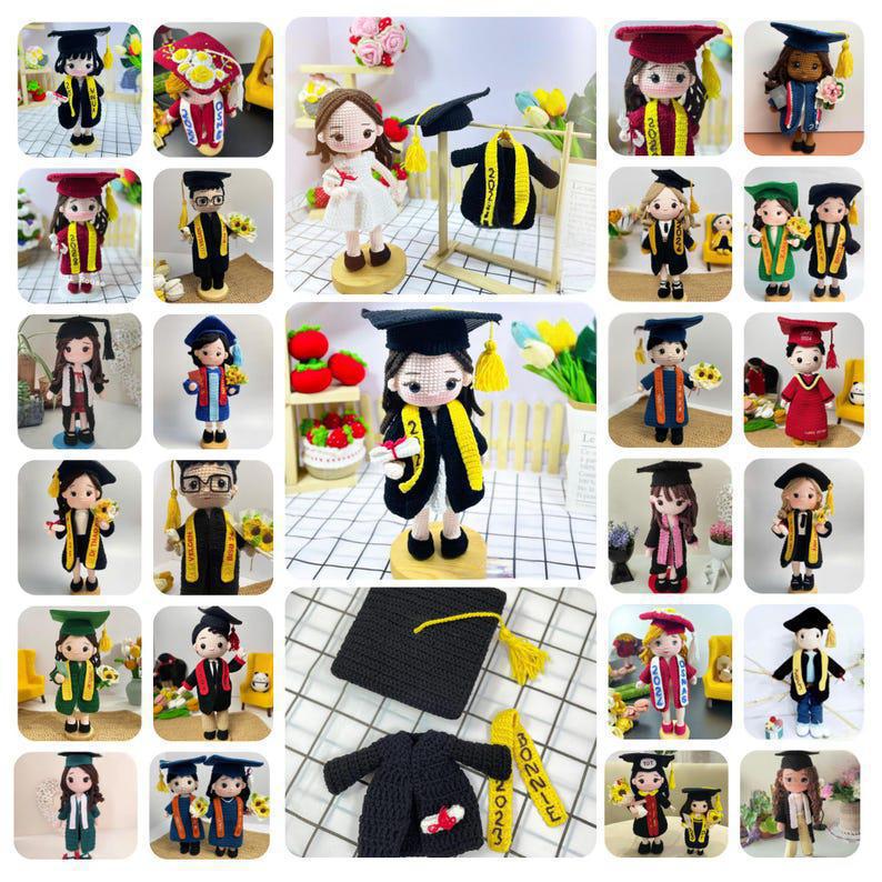 Custom Graduation Girl Crochet Doll – Personalized Graduation Memorial Gift For Her