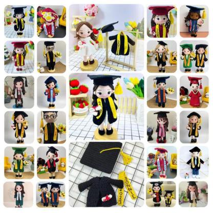 Custom Graduation Girl Crochet Doll – Personalized Graduation Memorial Gift For Her