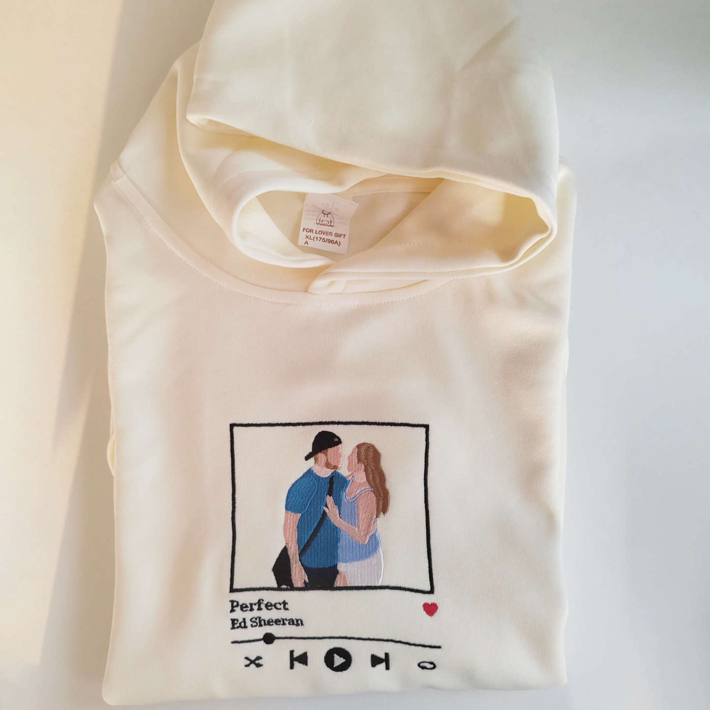 ❤️‍🔥Custom Full Color Embroidered Sweatshirt Portrait Couple/Dad/Mom - Family Gift