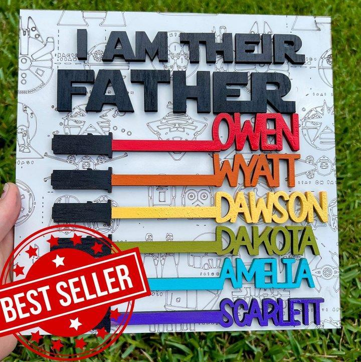 'I AM THEIR FATHER' Star Wars Father's Day Gift, Disney Dad, Light Sabers Gift Best Father's Day Gift for His Dad Son