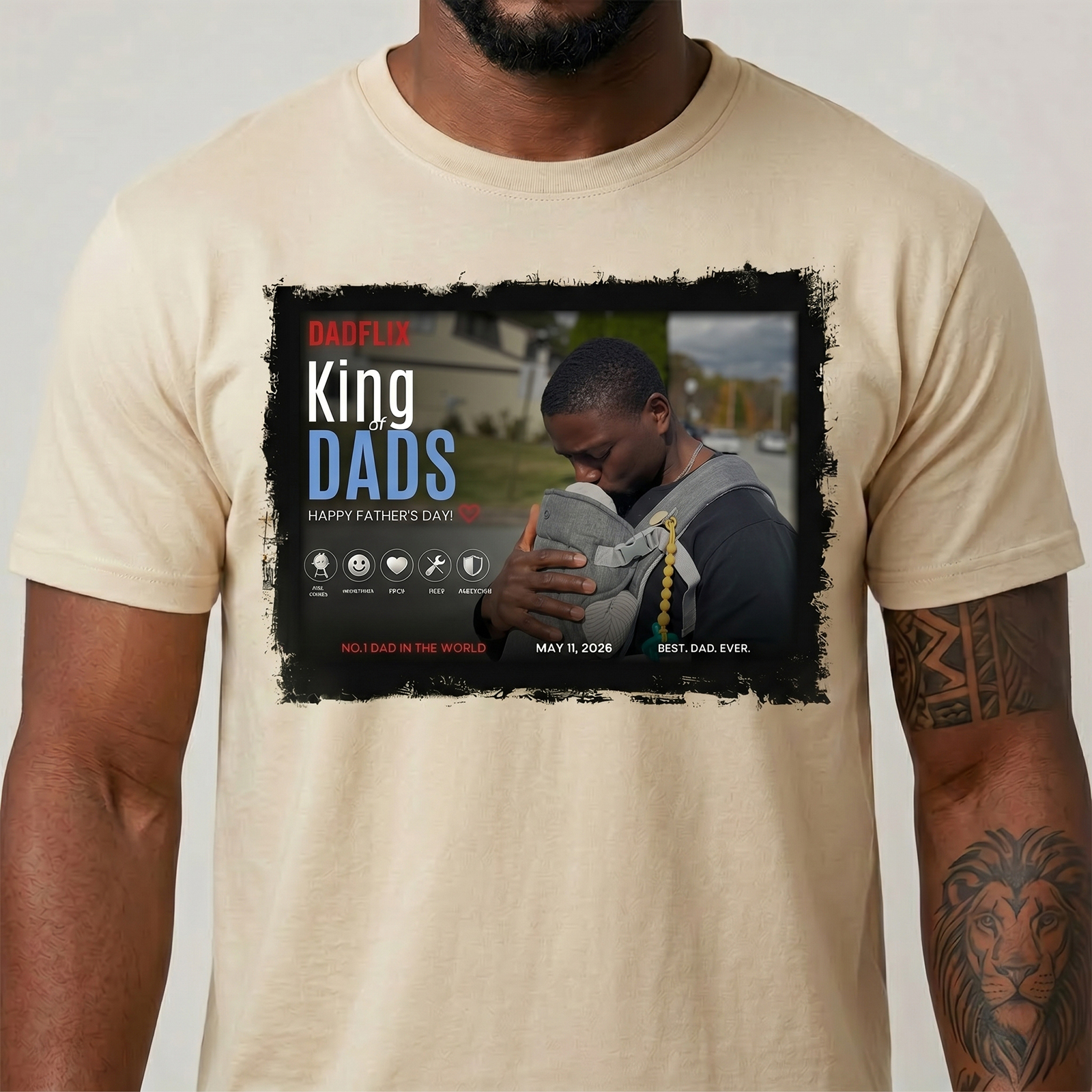 Personalized Dadflix King of Dads Father's Day Gift– Custom Movie Poster T-Shirt, Sweatshirt & Hoodie for Dad