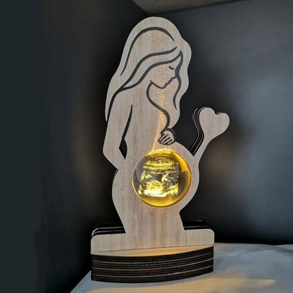 Customized Baby B-Ultrasound Photo 3d Crystal Ball Light Photo Frame Sign, Expecting Mom Gift For Pregnant Friend