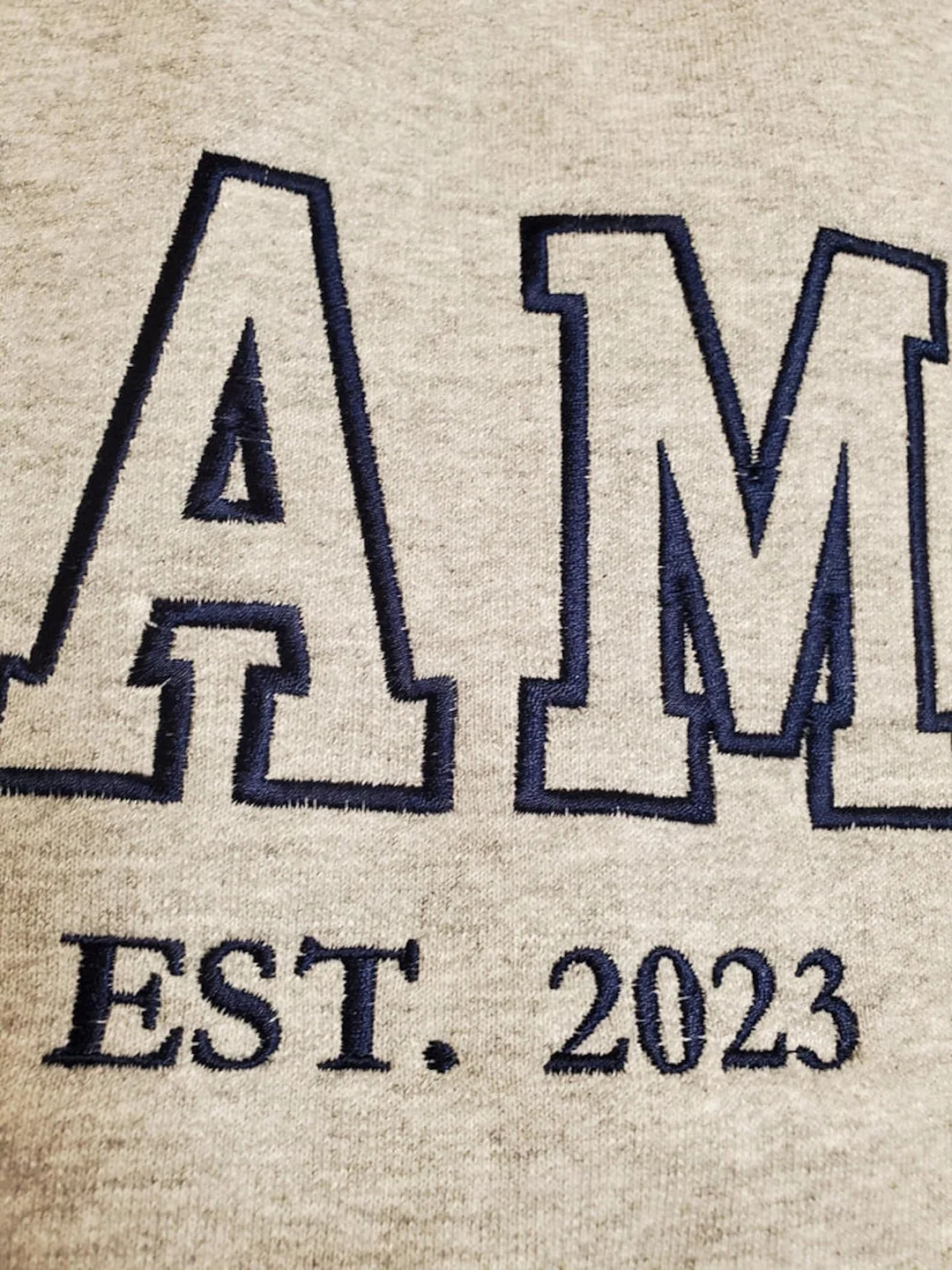 Custom Embroidered Mom Dad Sweatshirt with Kids Name on Sleeve