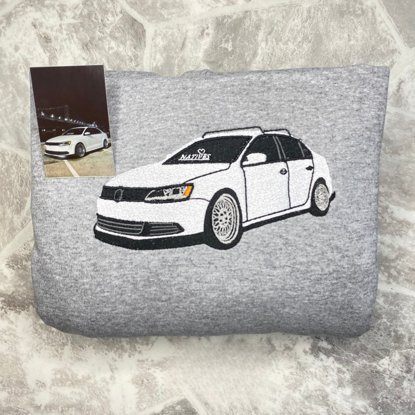 CHEST Custom Car Crewneck & Hoodie – Personalized Car Portraits for Couples