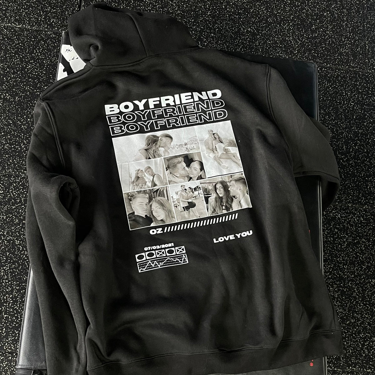 Personalized Couple's Black And White Photo Hoodies