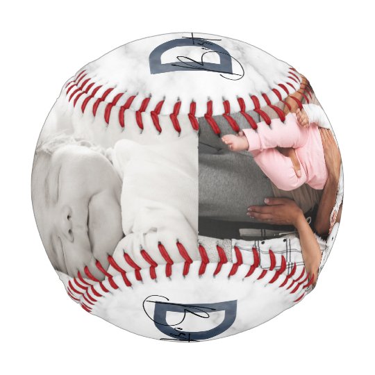 Personalized Dusty Blue Photo Baseball Emblem Design Baseball Gifts For Baseball Lovers Father's Day Baseball Gift
