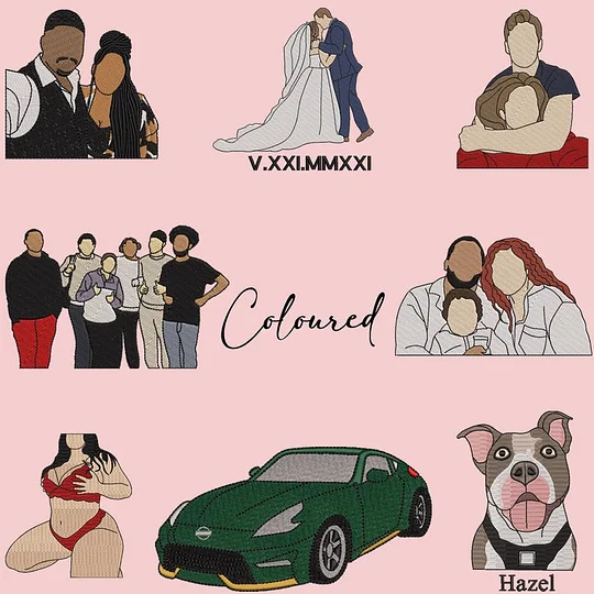 Personalized Embroidered Photo Couple LOVE Est Year Valentines Matching Couple Gift