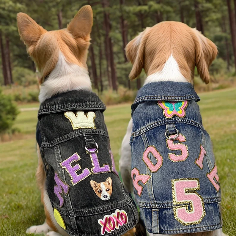 Personalized Hand Patch Pets Denim Jacket for Comfort and Unique
