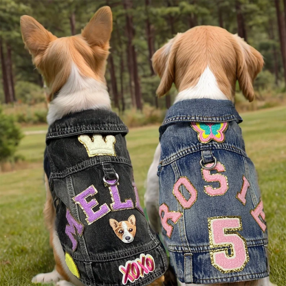 Personalized Hand Patch Pets Denim Jacket for Comfort and Unique