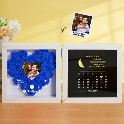 Personalized Photo Rose Flower Box Music Frame Moon Phase Calendar