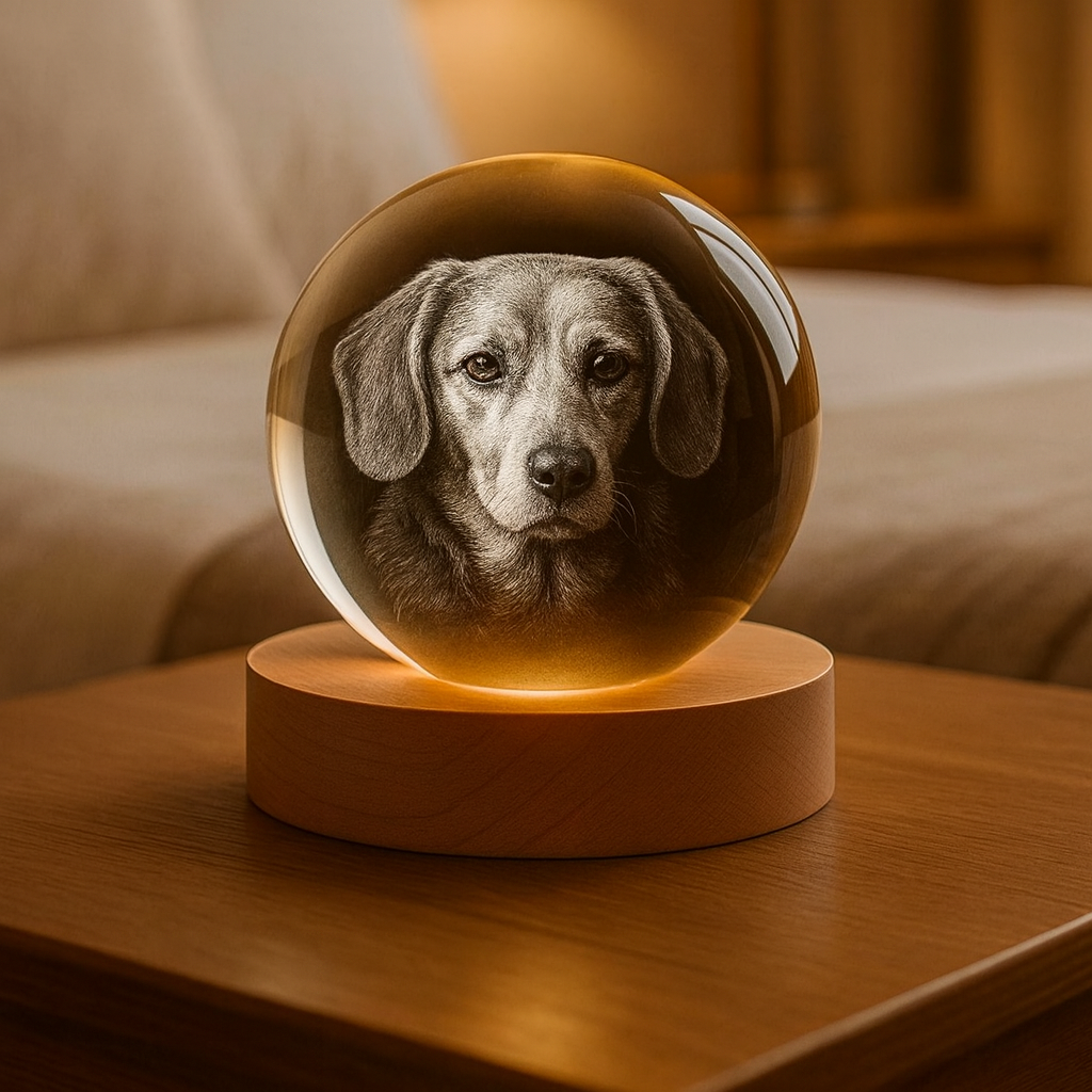 Custom Pet 3D Spherical Crystal Lamp