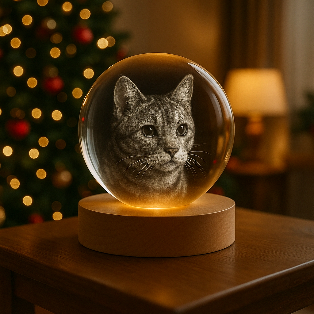 Custom Pet 3D Spherical Crystal Lamp