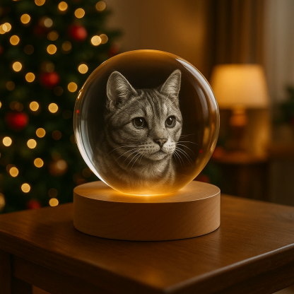 Custom Pet 3D Spherical Crystal Lamp