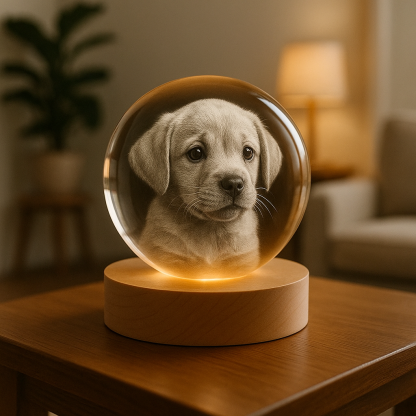 Custom Pet 3D Spherical Crystal Lamp