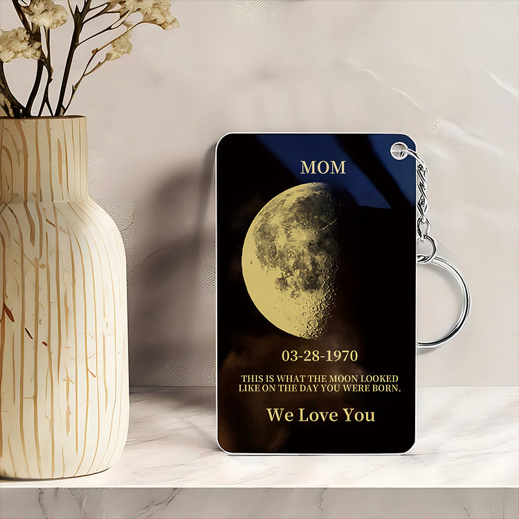 Custom Moon Phase Acrylic Keychain, Gifts for Mom
