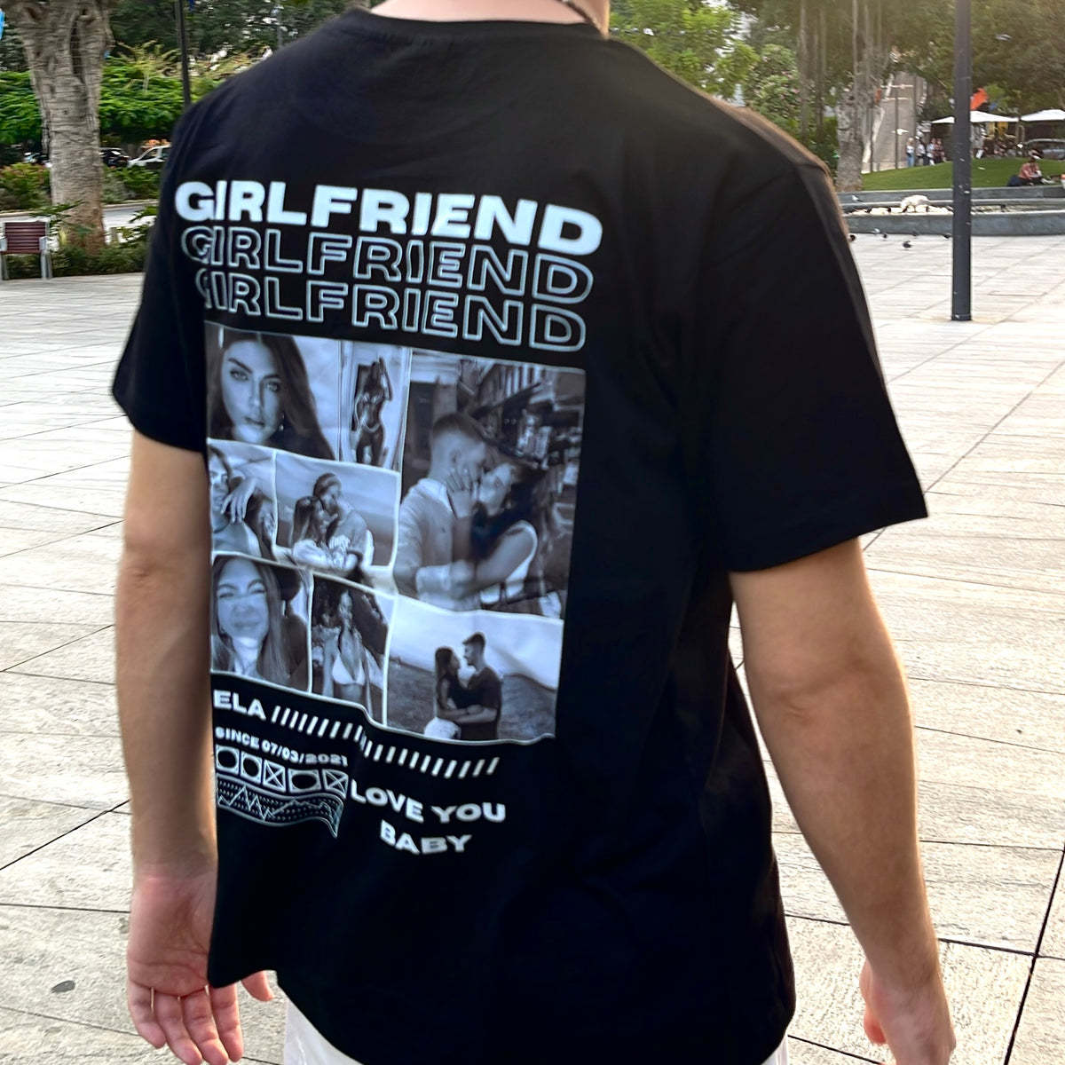 Personalized Couple's Black And White Photo Hoodies