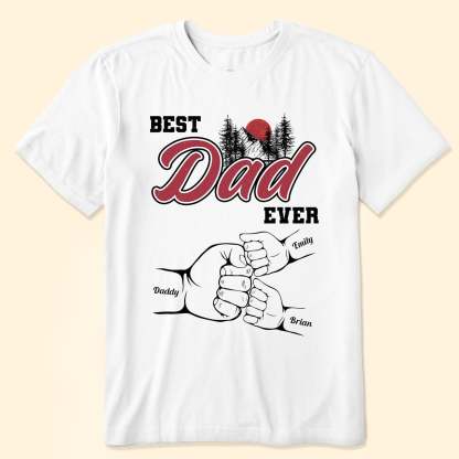 Best Dad Ever Fist Bump Custom Kids' Names - Personalized Sweatshirt