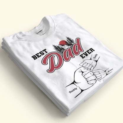 Best Dad Ever Fist Bump Custom Kids' Names - Personalized Sweatshirt