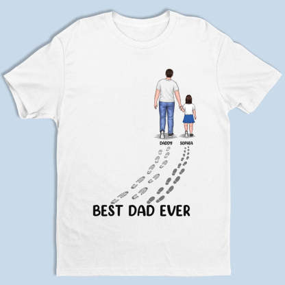 Happy Father's Day Best Dad Ever Footprint Custom Sweatshirt -Gift For Dad