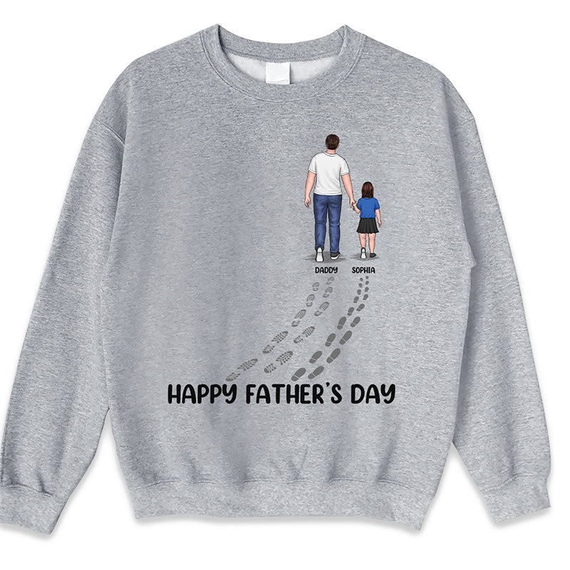 Happy Father's Day Best Dad Ever Footprint Custom Sweatshirt -Gift For Dad